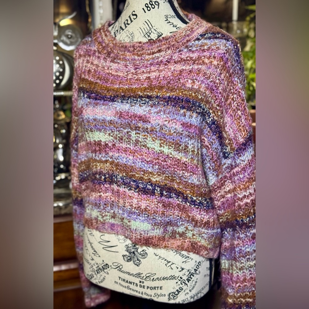 ✨ STREETWEAR SOCIETY Multi-Color Textured Knit Sweater — Size L (Oversized Fit)